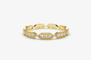 1.3ct Wedding Ring Band Round Cut Diamond Eternity Stackable 14k YellowGold Over