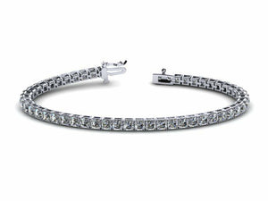 4ct Asscher Cut VVS1 Diamond Fancy Elegant Tennis Bracelet 14k White Gold Finish