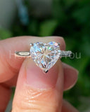 1ct Heart Cut Simulated Diamond Solitaire Engagement Ring 14k White Gold Plated