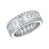 7Ct Asscher Cut Diamond Iced Cocktail Eternity Wedding Band 14K White Gold Over