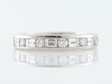 2ct Emerald Round Cut Diamond Channel Set Half Eternity Band 14k White Gold Over