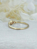 0.6ct Marquise Diamond Engagement Ring Minimalist Trilogy 14k Yellow Gold Finish