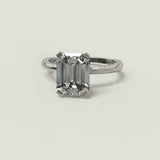 2.3ct Emerald Cut VVS1D Diamond Engagement Ring Solitaire 14k White Gold Finish