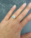 1.2ct Engagement Ring Round Cut Diamond Infinity Design 14k Yellow Gold Finish