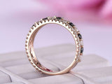 2ct Round Cut Diamond Wedding Band Half Eternity Stackable 14k Rose Gold Finish