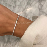 1ct Round Cut Moissanite Stylish PartyWear Tennis Bracelet 14k White Gold Plated