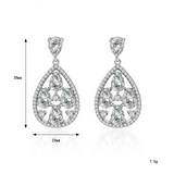 4Ct Pear Cut VVS1/D Diamond Stylish Halo Tear Drop Earring 14K White Gold Finish