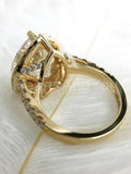 1.2ct Heart Cut Simulated Diamond Halo Engagement Ring 14k Yellow Gold Plated