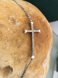 1.2ct Round Cut VVS1/D Diamond Cross Chain Design Bracelet 14k White Gold Finish