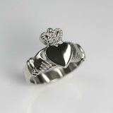 Claddagh Design Love Womens Irish Wedding Engagement Ring 14k White Gold Finish