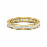 1ct Wedding Band Round Cut Diamond Channel Set Eternity 14k Yellow Gold Finish