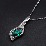 1ct Marquise Cut Green Emerald Fancy Design Pendant 14k White Gold Over NO CHAIN