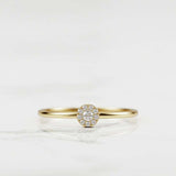 Halo Solitaire Engagement Ring 0.45ct Round Cut Diamond 14k Yellow Gold Finish