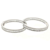 4.5ct Baguette Cut VVS1D Diamond Inside Out Hoop Earrings 14k White Gold Finish