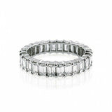 4Ct Emerald Cut DVVS1 Diamond Full Eternity Wedding Band 14K White Gold Finish