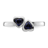 1ct Heart Cut Simulated Blue Sapphire Love valentine Ring 14k White Gold Plated