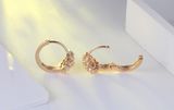 1.9ct Round Cut VVS1D Diamond Double Halo Hoop Earrings 14k Yellow Gold Finish