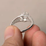 0.5ct Round Cut Diamond Engagement Ring 14k White Gold Finish Hollow Solitaire