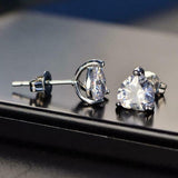 1.5ct Stud Earrings Heart Cut Diamond Solitaire Women 14k White Gold Finish