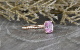 1ct Oval Cut Pink Sapphire Engagement Ring 14k Rose Gold Finish Rope Solitaire