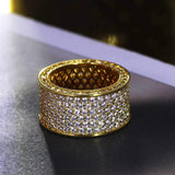 3.4ct Round Cut Diamond Wedding Ring Band 14k Yellow Gold Finish Full Eternity