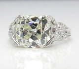 3Ct Elongated Cushion Cut Diamond Vintage Engagement Ring 14K White Gold Finish