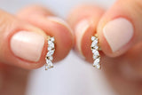 0.7ct Drop Earrings Marquise Cut Diamond Vertical Design 14k Yellow Gold Finish