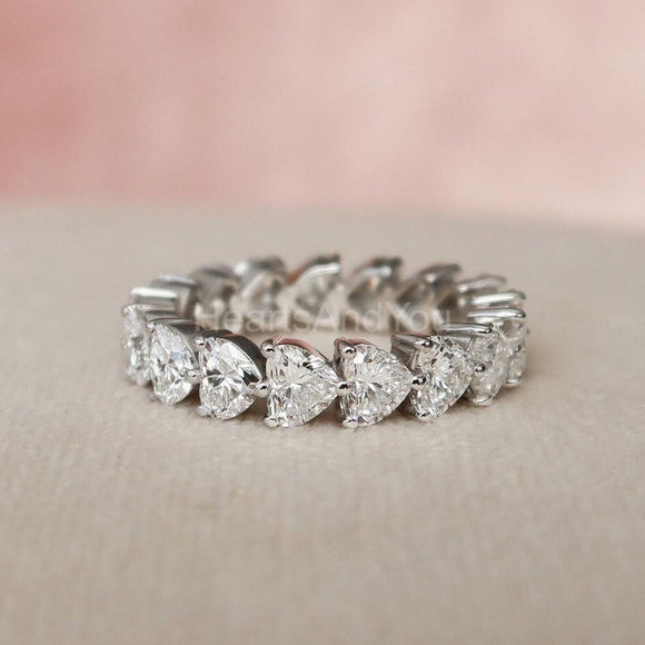 2ct Heart Cut Simulated Diamond Full Eternity Wedding Band 14k White Gold Plated