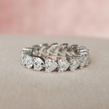 2ct Heart Cut Simulated Diamond Full Eternity Wedding Band 14k White Gold Plated