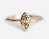 1ct Marquise Cut Champagne Diamond Engagement Ring Solitaire 14k RoseGold Finish