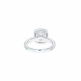 3ct Cushion Diamond Engagement Ring Solitaire 14k White Gold Over Cluster Accent