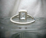 Split Shank Solitaire Engagement Ring 3ct Emerald Cut Diamond 14k WhiteGold Over