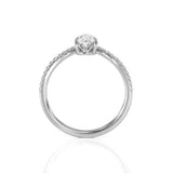 2.5ct Pear Diamond Engagement Ring V Shaped Stylish Curved 14k White Gold Finish