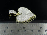 2ct Round Cut VVS1D Diamond Pendant Heart Charm 14k Yellow Gold Finish NO CHAIN