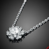 2ct Round Cut VVS1D Diamond Snowflake Pendant with Chain 14k White Gold Finish