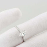 1.6ct Pear Cut Diamond Engagement Ring Solitaire with Accents 14k WhiteGold Over