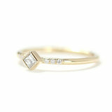 0.6ct Princess Cut VVS1D Diamond Engagement Ring Minimalist 14k Yellow Gold Over