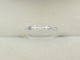 0.3ct Wedding Band Baguette Cut Diamond Half Eternity 14k White Gold Finish