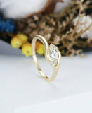 0.5ct Round Cut Diamond Engagement Ring 14k Yellow Gold Finish Swirl Solitaire