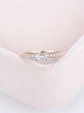 0.4ct Baguette Cut VVS1D Diamond Engagement Ring Minimalist 14k Rose Gold Finish