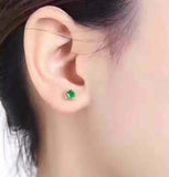 2ct Princess Green Emerald Filigree Rhombus Stud Earrings 14k Yellow Gold Finish