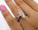 5Ct Marquise Cut Diamond Reverse Split Shank Engagement Ring 14K White Gold Over