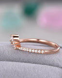 2Ct Round Cut Diamond Crown Tiara Shape Women Wedding Band 14K Rose Gold Finish