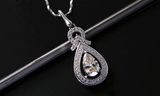 1.2ct Pear Cut Diamond Pendant Halo Pear Shape 14k White Gold Finish NO CHAIN