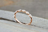 0.7ct Round Cut VVS1 Diamond Wedding Band 14k Rose Gold Finish Minimalist Petite