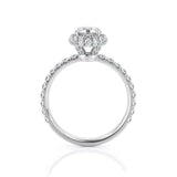 1.65ct Round Cut Diamond Halo Engagement Ring 14k White Gold Finish with Accents