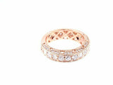 2ct Round Cut Diamond Half Eternity Milgrain Wedding Ring 14k Rose Gold Finish