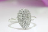 Pear Shape Cluster Engagement Ring 1.6ct Round Cut Diamond 14k White Gold Finish