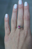 2ct Engagement Ring Oval Cut Pink Sapphire Round Accent Halo 14k RoseGold Finish