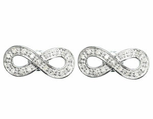 0.25ct Round Cut VVS1 Diamond Infinity Stud Earrings Women 14k White Gold Finish